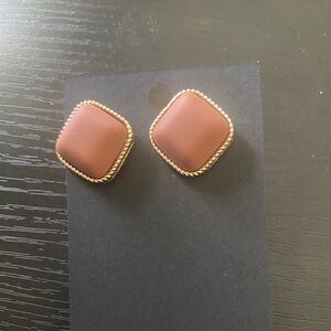 Brown and gold earrings